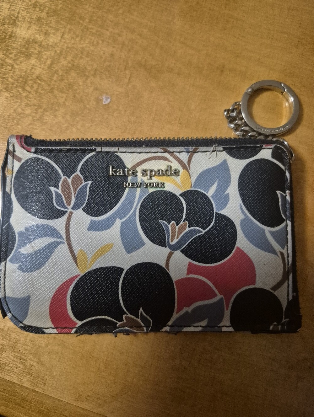 kate spade Multicolor Floral Zip Card Case with Keyring